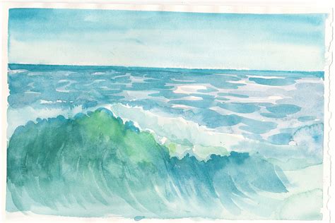 Watercolor sea waves illustration (275464) | Illustrations | Design Bundles