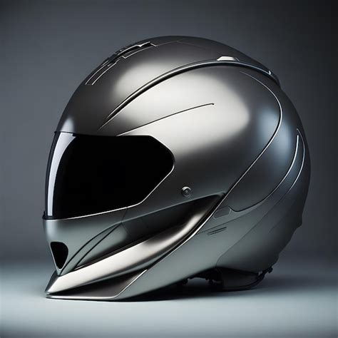 Premium AI Image | Photo a futuristic aerodynamic bike helmet with a sleek metallic finish