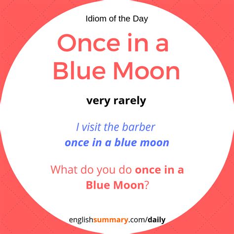 Once in a Blue Moon Meaning and Use #idiomoftheday | English vocabulary ...