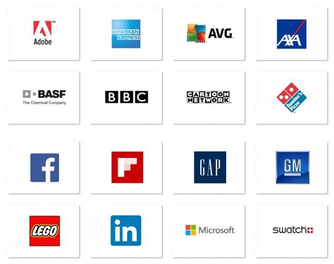 Famous Brands with Square Logos