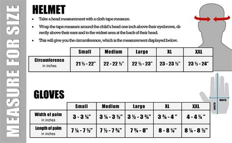 Atv Helmet Size Chart