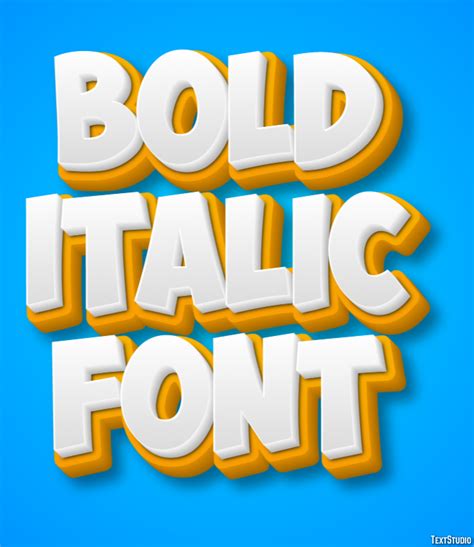 Bold Italic Font Text Effect and Logo Design Font