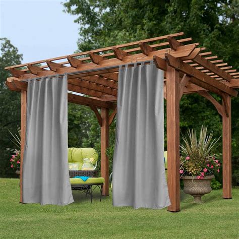 Pro Space 50" W x 120" L Outdoor Curtains Panel Tab Top Window Curtain ...