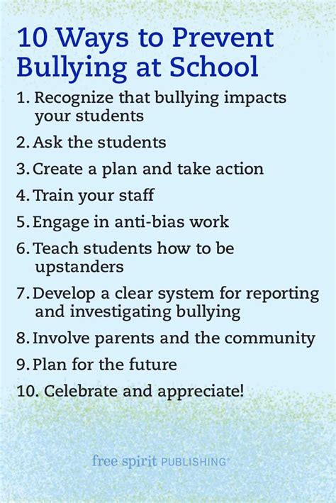 10 Ways to Sustain Your Bullying Prevention Month Efforts Through the School Year | Free Spirit ...