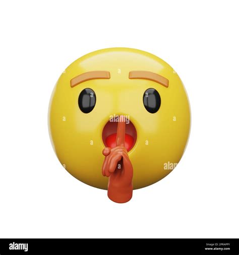 3d emoji Shushing Face Stock Photo - Alamy