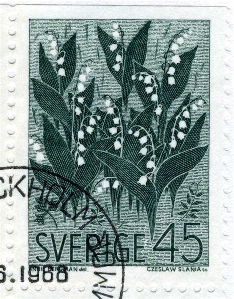 Postage stamp design, Vintage postage stamps, Lily of the valley