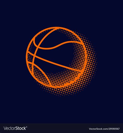 Basketball halftone clip art graphic icon logo Vector Image