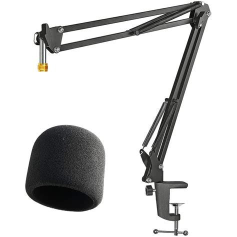 Blue Yeti Mic Stand with Foam Cover Windscreen - Microphone Boom Arm Stand with Pop Filter ...