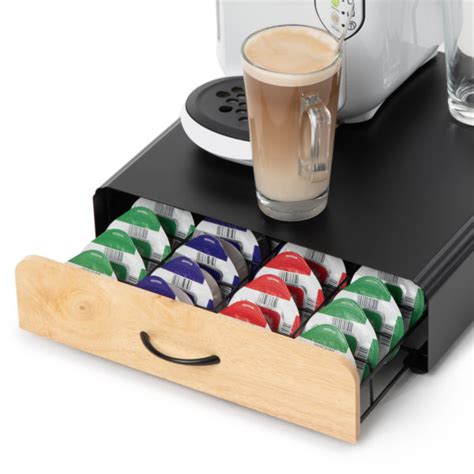 Tassimo Coffee Pod Holder. 64 Capsule Drawer & Machine Stand With Wooden Front - Home Treats UK