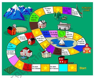 Board Game for Grocery Shopping and Directions - ESL worksheet by Rospy