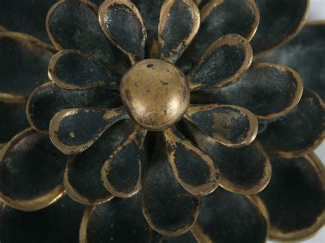 Black Dahlia Flower (Set of 5 pcs.) | Wall Hanging Brass Flower | Exotic India Art