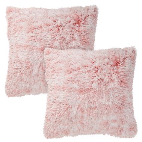 Blush Pink Faux Fur Throw Pillow Covers, Fuzzy Home Decor (20 x 20 Inches, 2 Pack) | Michaels