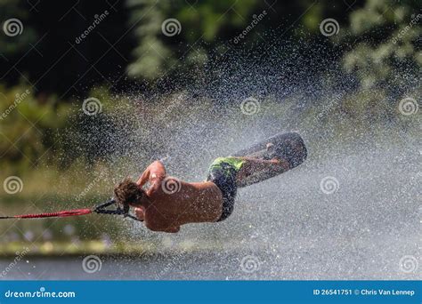 Water Skiing Tricks Athlete Roll Editorial Photo - Image of waterski, vegetation: 26541751