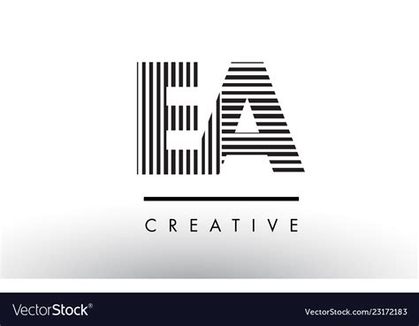 Ea e a black and white lines letter logo design Vector Image