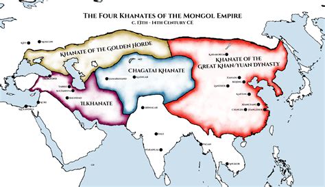 Four Khanates of the Mongol Empire (Illustration) - World History Encyclopedia