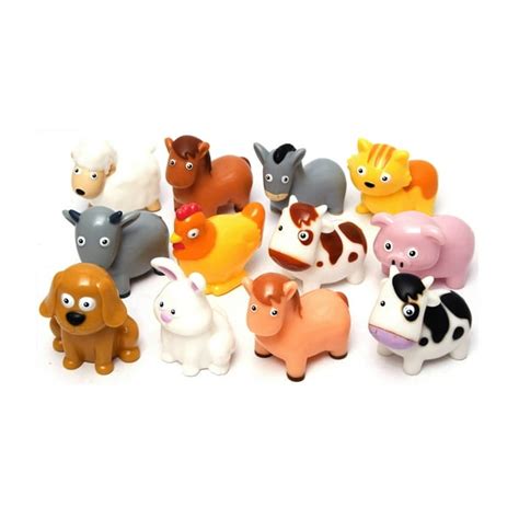 Boley 12 Piece Farm Animal Bath Bucket - Farm Animal Toy Bucket ...