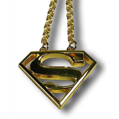 Superman Logo Gold 3D Necklace