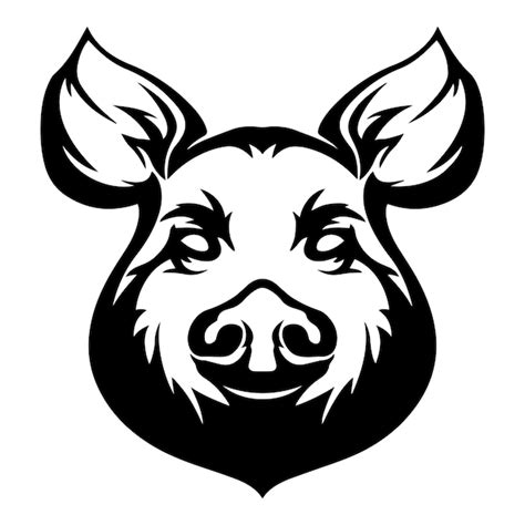 Premium Vector | Black pigs silhouette