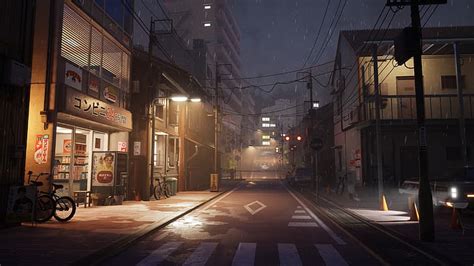 HD wallpaper: Tokyo, street, 3D graphics, night, rain, artwork, digital art | Wallpaper Flare