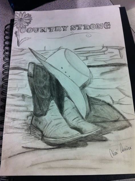 Country strong! #drawing #cowboy #boots #hat | Art drawings simple, Art drawings sketches simple ...