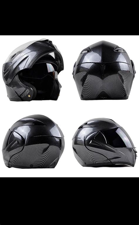 Carbon Fiber Modular Helmet, Motorcycles, Motorcycle Apparel on Carousell