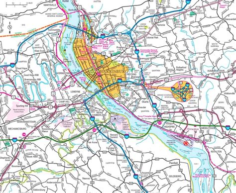 Harrisburg area road map - Ontheworldmap.com