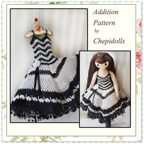 ADDITION PATTERN, Crochet Flamenco Dress Pattern for 17 Inch Tall Chepidolls - Etsy