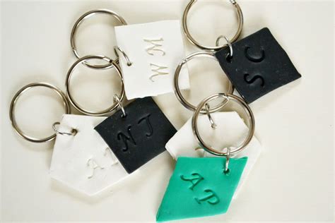 Monogrammed Clay Keychains