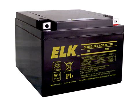 Sealed Lead Acid Battery, 12 V 26Ah - ELK Products