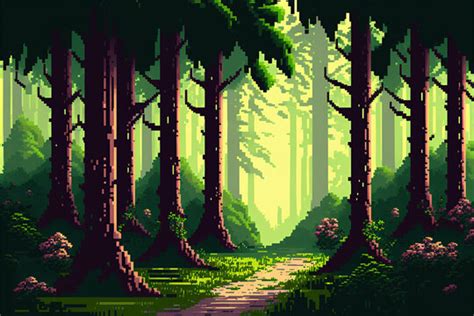 8 Bit Jungle Background Clipart