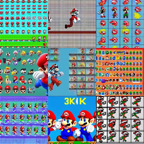 10 frame sprite sheet animation of Mario running, 4k, | Stable Diffusion