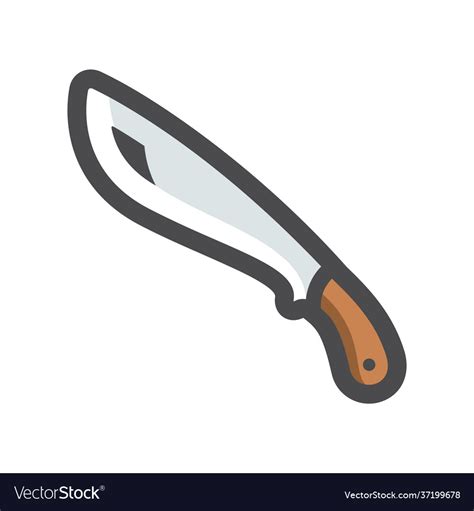 Machete big knife icon cartoon Royalty Free Vector Image