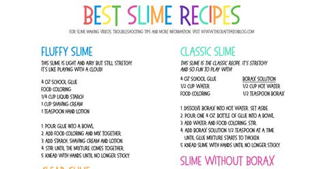 printable slime recipes.pdf | Slime recipe, Cool slime recipes, Easy ...