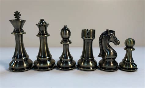 Metal Chess Pieces - Copper & Brass - Canadates Series 4.25 in. King