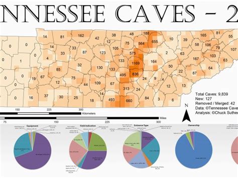 Tennessee Caves Map Tennessee Cave Density 2013 Maps Geography History ...