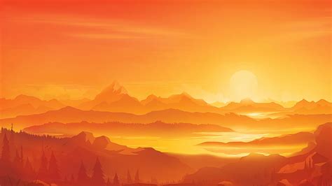 Orange Landscape Morning Minimal, HD wallpaper | Peakpx