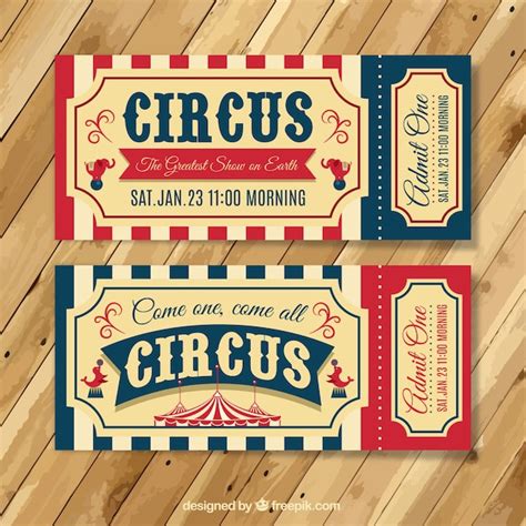 Vintage circus tickets Vector | Free Download