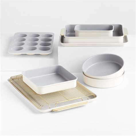 Caraway Complete 11-Piece Cream Ceramic Bakeware Set + Reviews | Crate & Barrel