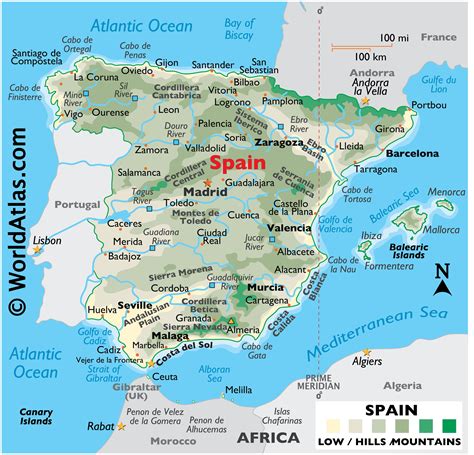 Geography of Spain, Landforms - World Atlas