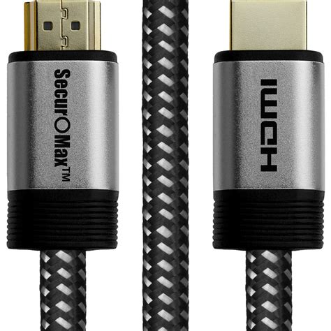 Amazon.com: SecurOMax HDMI Cable (4K 60Hz, HDCP 2.2, HDR, 18Gbps) with Braided Cord, 8 Feet (2.4 ...