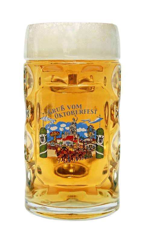 Custom Engraved Oktoberfest Dimpled Oktoberfest Glass Beer Mug 0.5 Liter