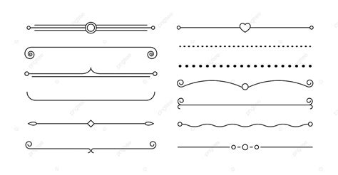 Illustration Of Vintage Element Frames As Line Dividers Decoration Set Isolated Vector, Simple ...