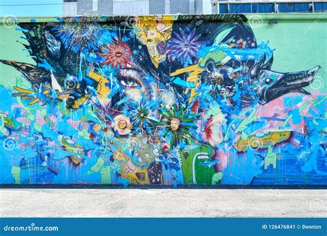 Wynwood Walls Miami Graffiti. Editorial Photo - Image of culture, david: 126476841