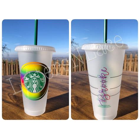 Rainbow Starbucks Cupstarbucks Reusable Cuprainbow Cupombre | Etsy