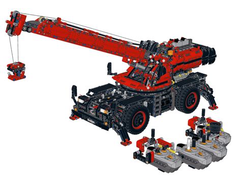 LEGO Technic Model Custom Rough-Terrain-Crane FULL RC Modification Custombricks MOC Instruction ...