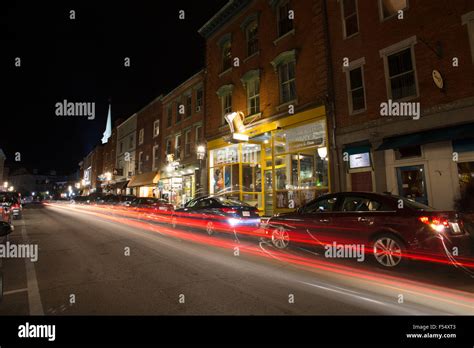 portsmouth nh downtown night Stock Photo - Alamy