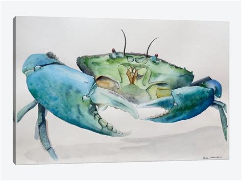 Blue Crab Canvas Art Print by Lucia Kasardova | iCanvas