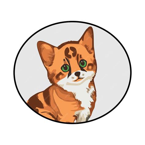 Premium Vector | A drawing of a cat with green eyes.