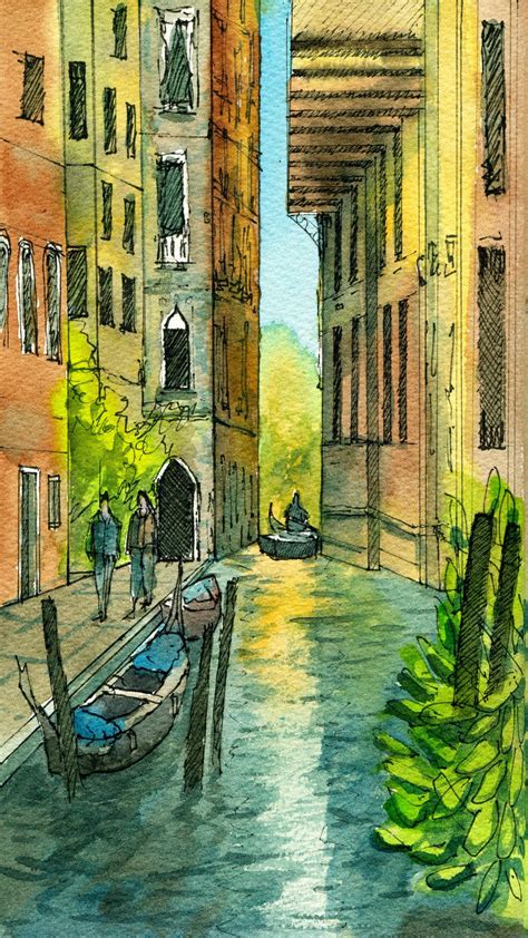 Watercolor Painting - Venice Pen and Ink Travel Sketching (Part 2) | Watercolour Mentor | Skillshare