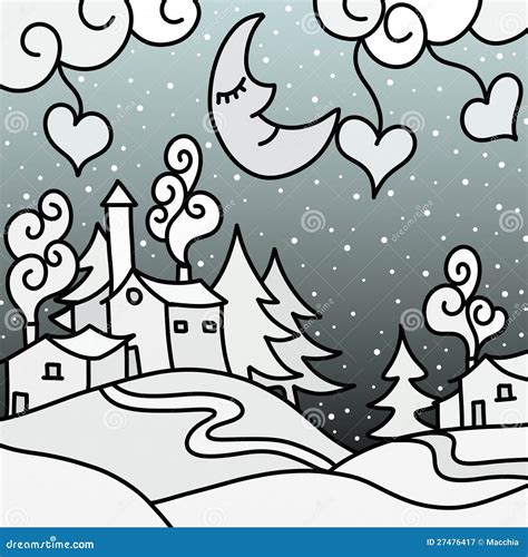 Winter landscape abstract stock illustration. Illustration of snow - 27476417